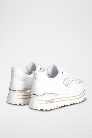 Zapatillas de piel Maxi Wonder - Blanco, beige y dorado