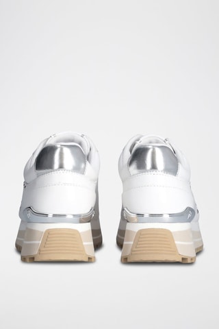 Zapatillas de piel - Blanco y plateado
