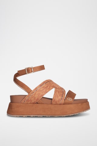 Sandalias con plataforma - Marrón