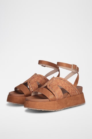 Sandalias con plataforma - Marrón