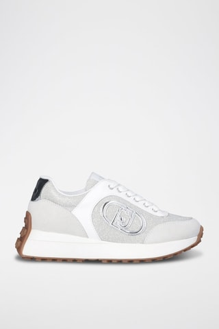 Zapatillas de piel Lolo - Blanco y plateado