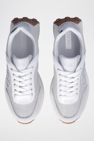 Zapatillas de piel Lolo - Blanco y plateado