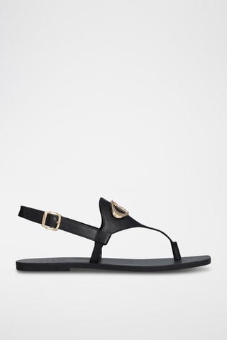 Sandalias de piel - Negro