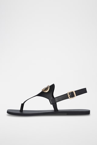 Sandalias de piel - Negro