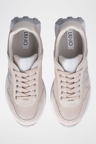 Zapatillas de nobuk Lolo - Blanco, dorado y beige