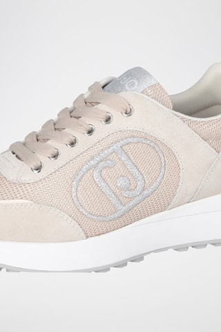 Zapatillas de nobuk Lolo - Blanco, dorado y beige