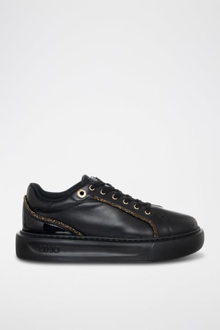 Zapatillas de piel con plataforma Kylie - Negro