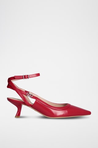 Zapatos de piel de tacón - Blanco, dorado y rosa