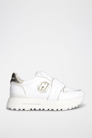 Zapatillas de piel Maxi Wonder - Blanco y dorado