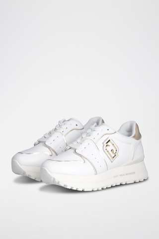 Zapatillas de piel Maxi Wonder - Blanco y dorado