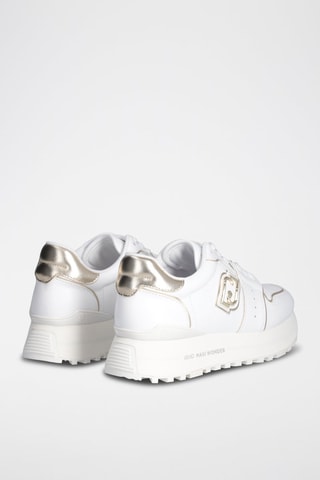 Zapatillas de piel Maxi Wonder - Blanco y dorado