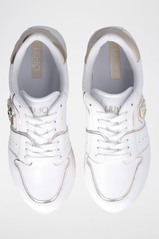 Zapatillas de piel Maxi Wonder - Blanco y dorado