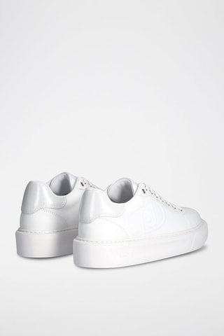 Zapatillas de piel - Blanco y plateado
