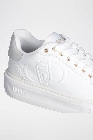 Zapatillas de piel - Blanco y plateado