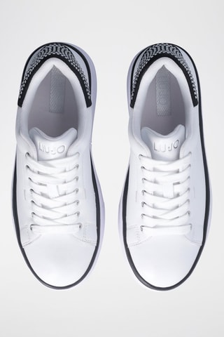 Zapatillas de piel con plataforma Selma - Blanco y negro