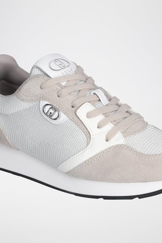 Zapatillas de nobuk Vibe - Blanco, beige y plateado