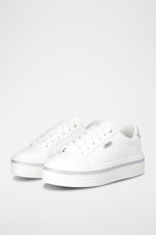 Zapatillas con plataforma - Blanco y plateado