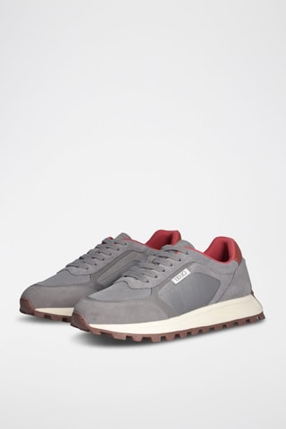 Zapatillas de piel Running - Azul y gris