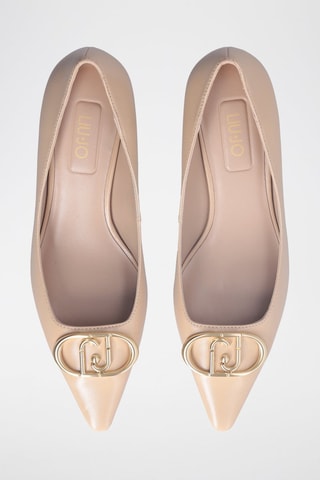 Zapatos de piel caprina de tacón Gemy - Dorado y beige