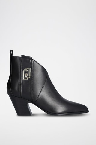 Botines de piel Belinda - Negro