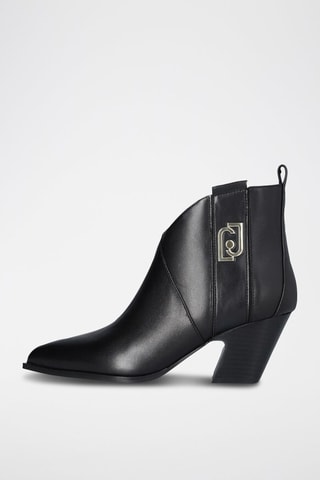 Botines de piel Belinda - Negro
