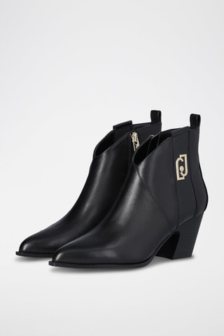 Botines de piel Belinda - Negro