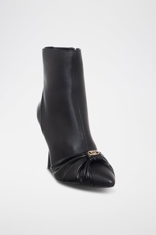 Botines de piel - Blanco, plateado y negro