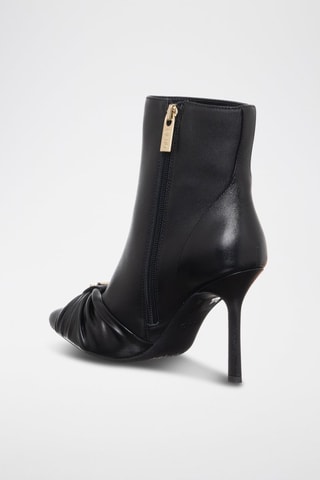 Botines de piel - Blanco, plateado y negro