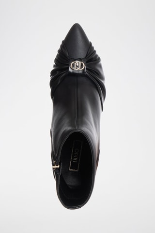 Botines de piel - Blanco, plateado y negro