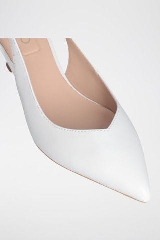 Zapatos de piel de tacón Sandie - Blanco, beige y dorado