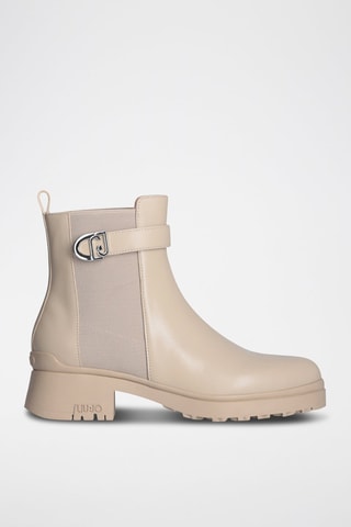 Botines de piel - Beige