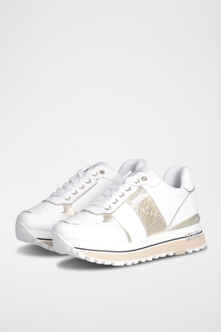 Zapatillas de piel Maxi Wonder - Blanco y dorado