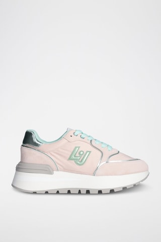 Zapatillas de nobuk con plataforma Amazing - Azul y rosa