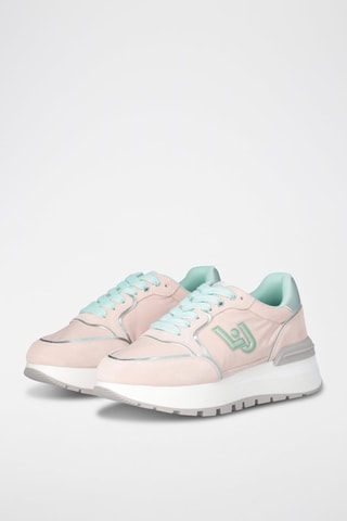 Zapatillas de nobuk con plataforma Amazing - Azul y rosa