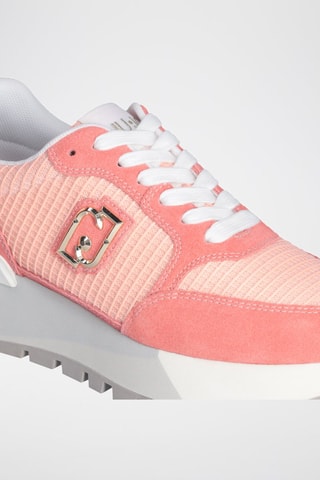Zapatillas de nobuk con plataforma Amazing - Blanco, naranja y dorado