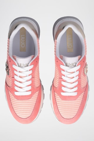 Zapatillas de nobuk con plataforma Amazing - Blanco, naranja y dorado