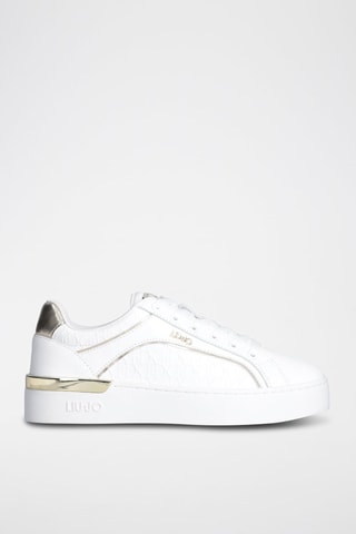 Zapatillas de piel Silvia - Dorado y blanco