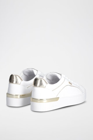 Zapatillas de piel Silvia - Dorado y blanco