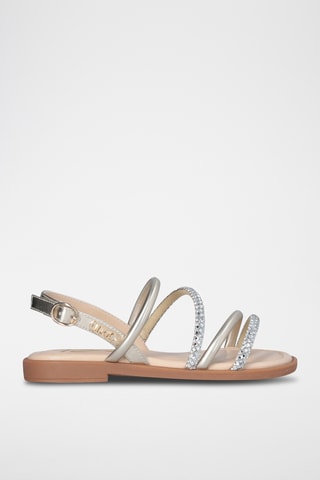 Sandalias - Beige y plateado