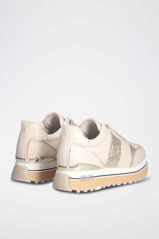 Zapatillas de piel Maxi Wonder - Blanco, beige y dorado