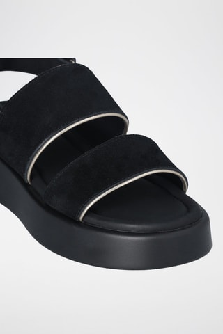 Sandalias de nobuk Amber - Negro y dorado