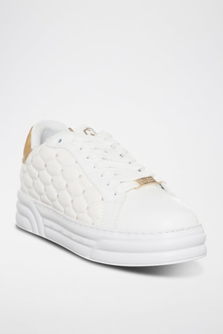 Zapatillas de piel caprina con plataforma Cleo - Blanco