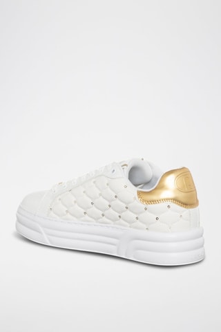 Zapatillas de piel caprina con plataforma Cleo - Blanco