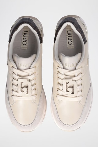 Zapatillas de piel de toro con plataforma Maxi Wonder - Beige y marrón