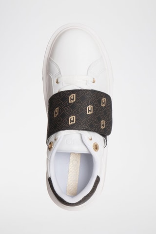 Zapatillas de piel con plataforma - Blanco y negro