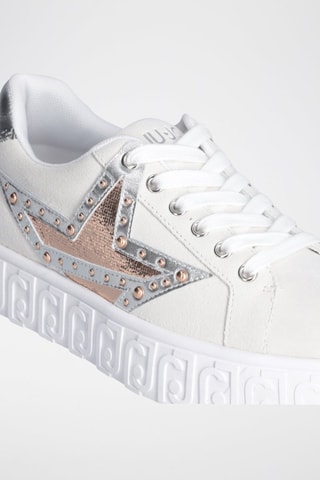 Zapatillas de piel Lovely - Blanco, dorado y plateado