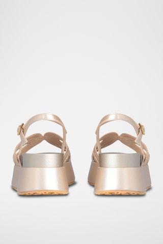 Sandalias con plataforma - Blanco, beige y gris