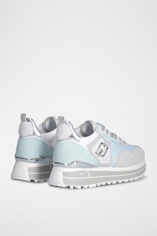 Zapatillas de nobuk con plataforma Maxi Wonder - Blanco, azul y gris