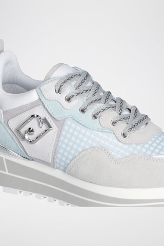 Zapatillas de nobuk con plataforma Maxi Wonder - Blanco, azul y gris