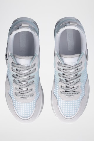 Zapatillas de nobuk con plataforma Maxi Wonder - Blanco, azul y gris
